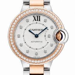 Cartier Ballon Bleu De 33MM WE90207 Diamond Dial & Bezel Watch